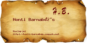 Honti Barnabás névjegykártya